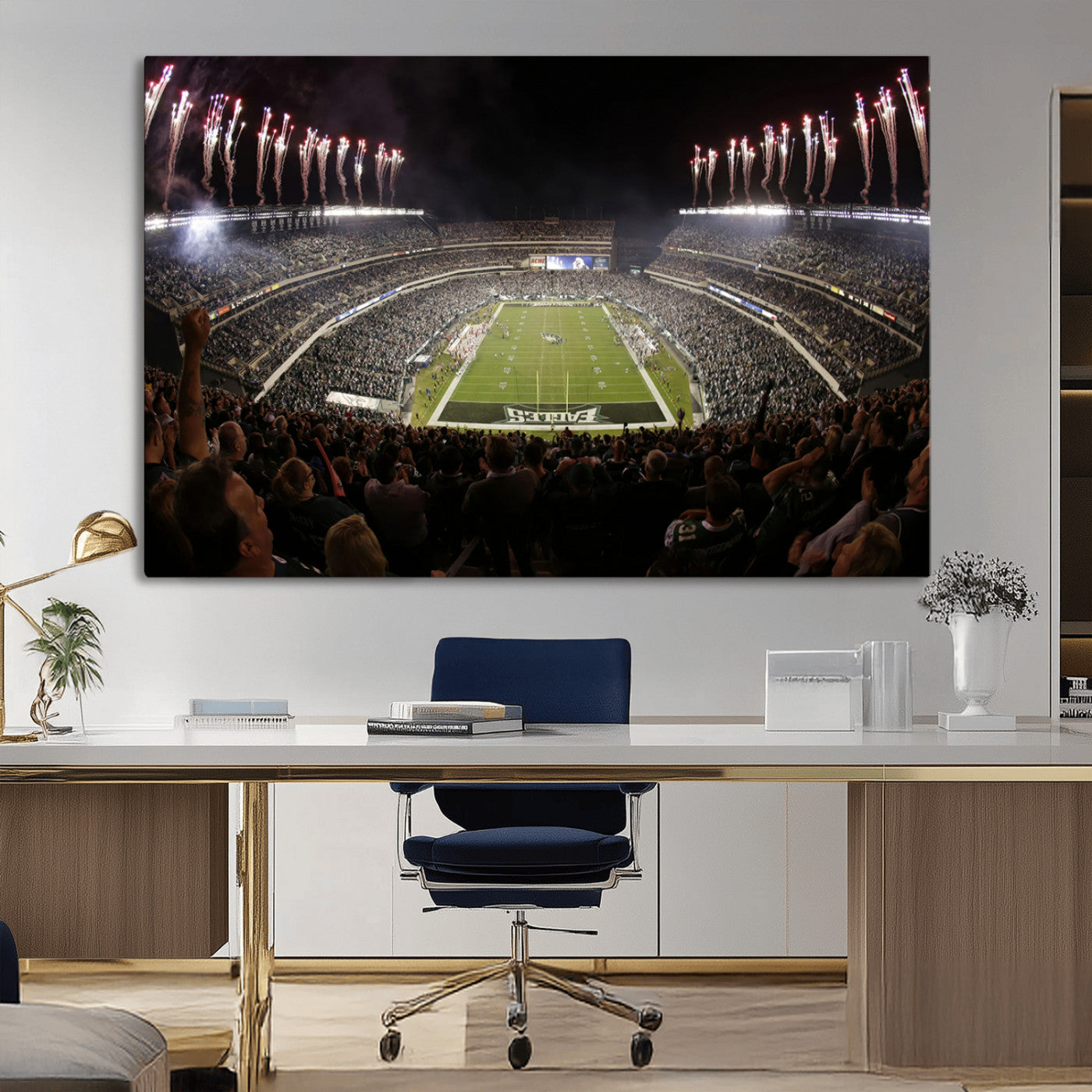 MGV-CV-36X24 - Eagles Field Stadium Wall Art - Philadelphia Eagles Football Team Print - Philadelphia Lincoln