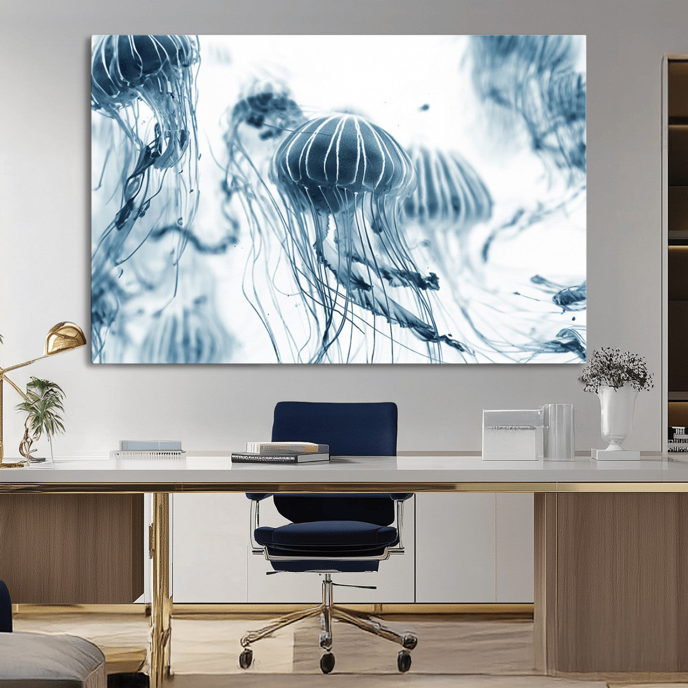MGV-CV-36X24 - Abstract Jellyfish Canvas Print Wall Art