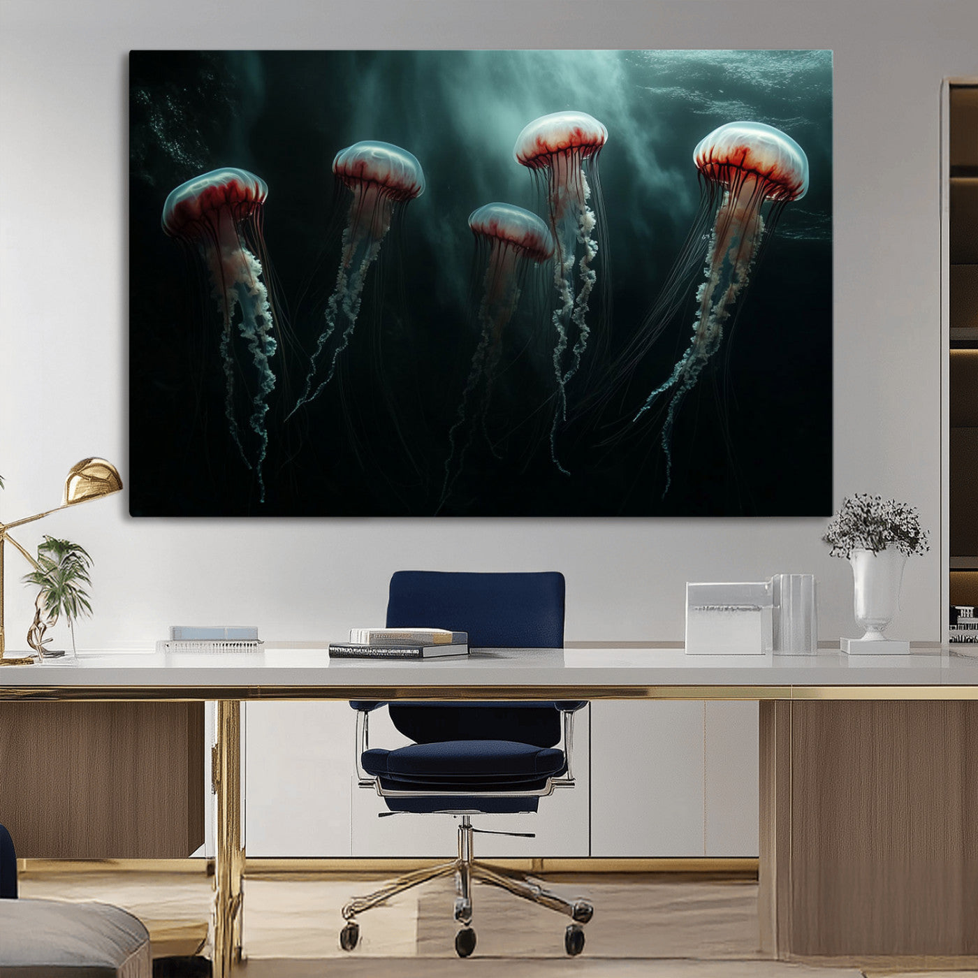 MGV-CV-36X24 - Abstract Jellyfish Wall Art Canvas Print