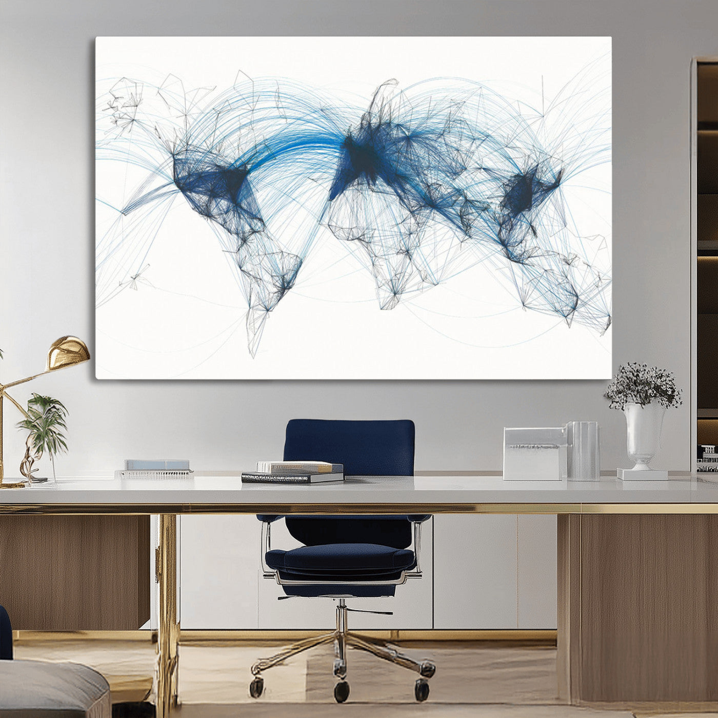 MGV-CV-36X24 - Push Pin World Map Canvas Print – Framed Wall Art for Couples to Track Their Travels – Anniversary