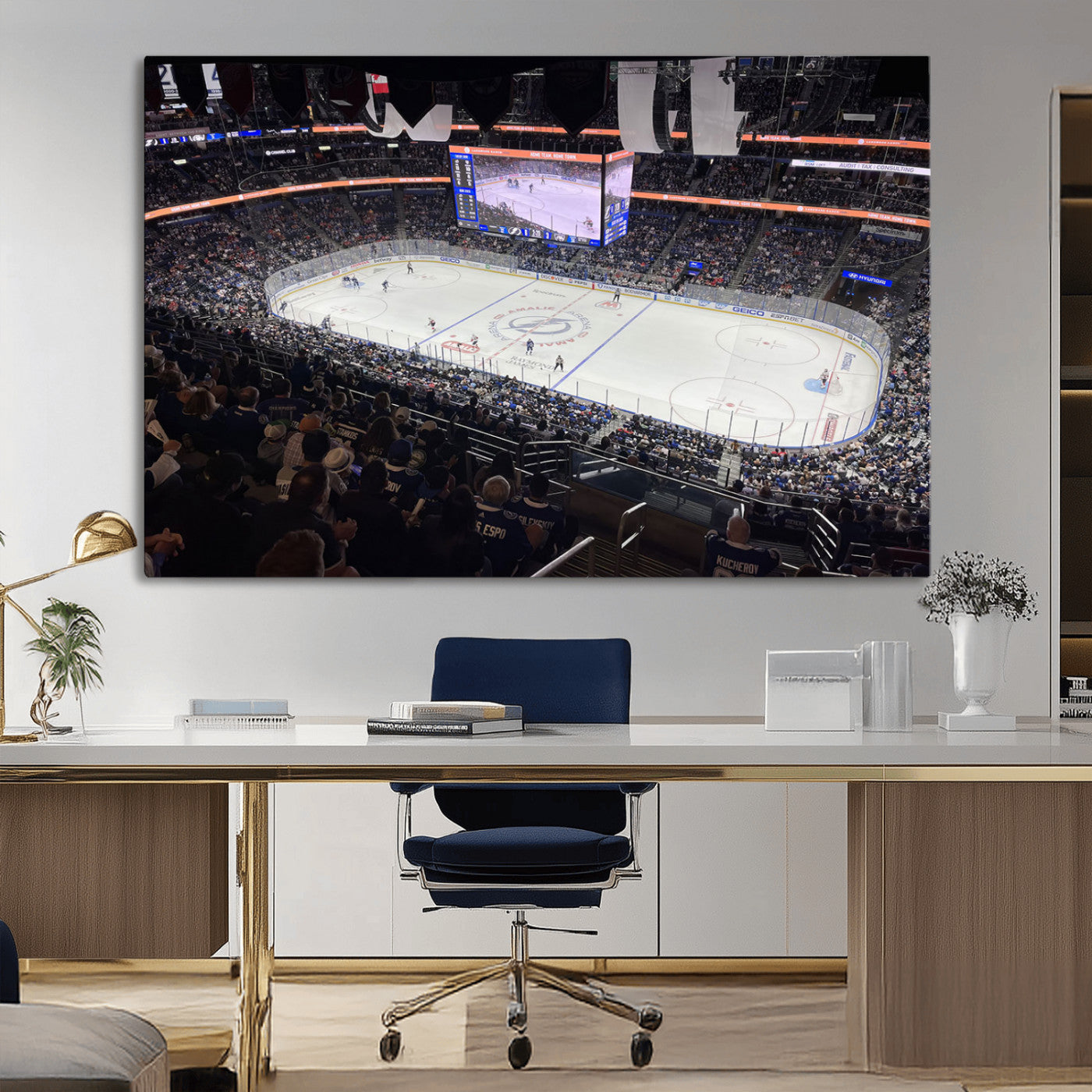 MGV-CV-36X24 - Amalie Arena Florida Wall Art Canvas Print - NHL Hockey Stadium Print
