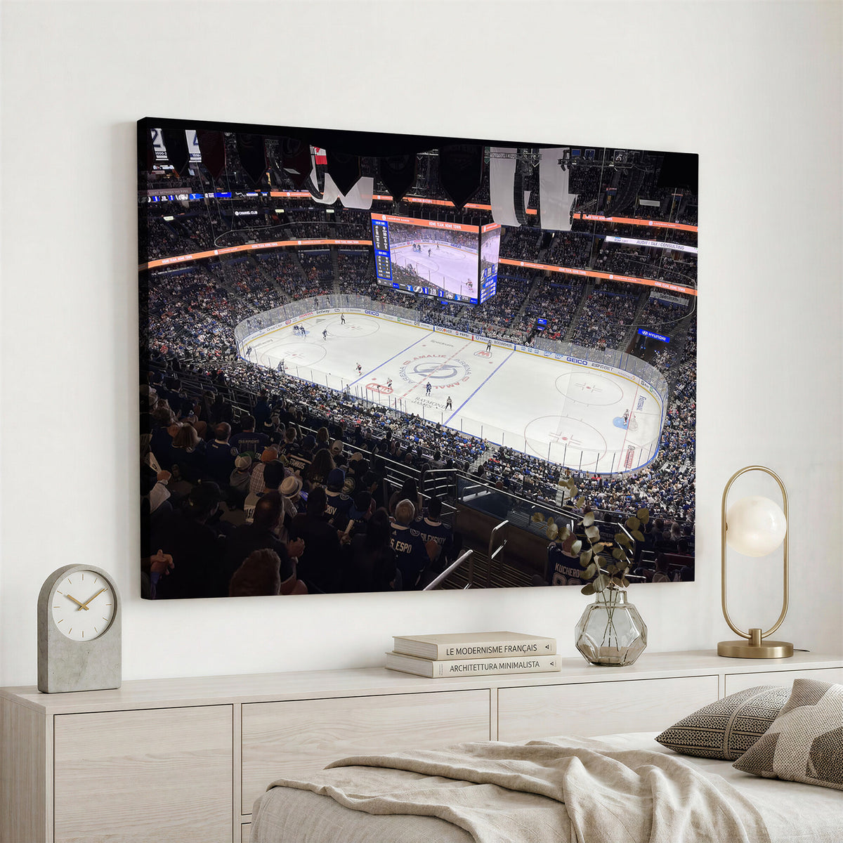 51641-MGV-CV-36X24 - Amalie Arena Florida Wall Art Canvas Print, NHL Hockey, Framed and Ready to Hang