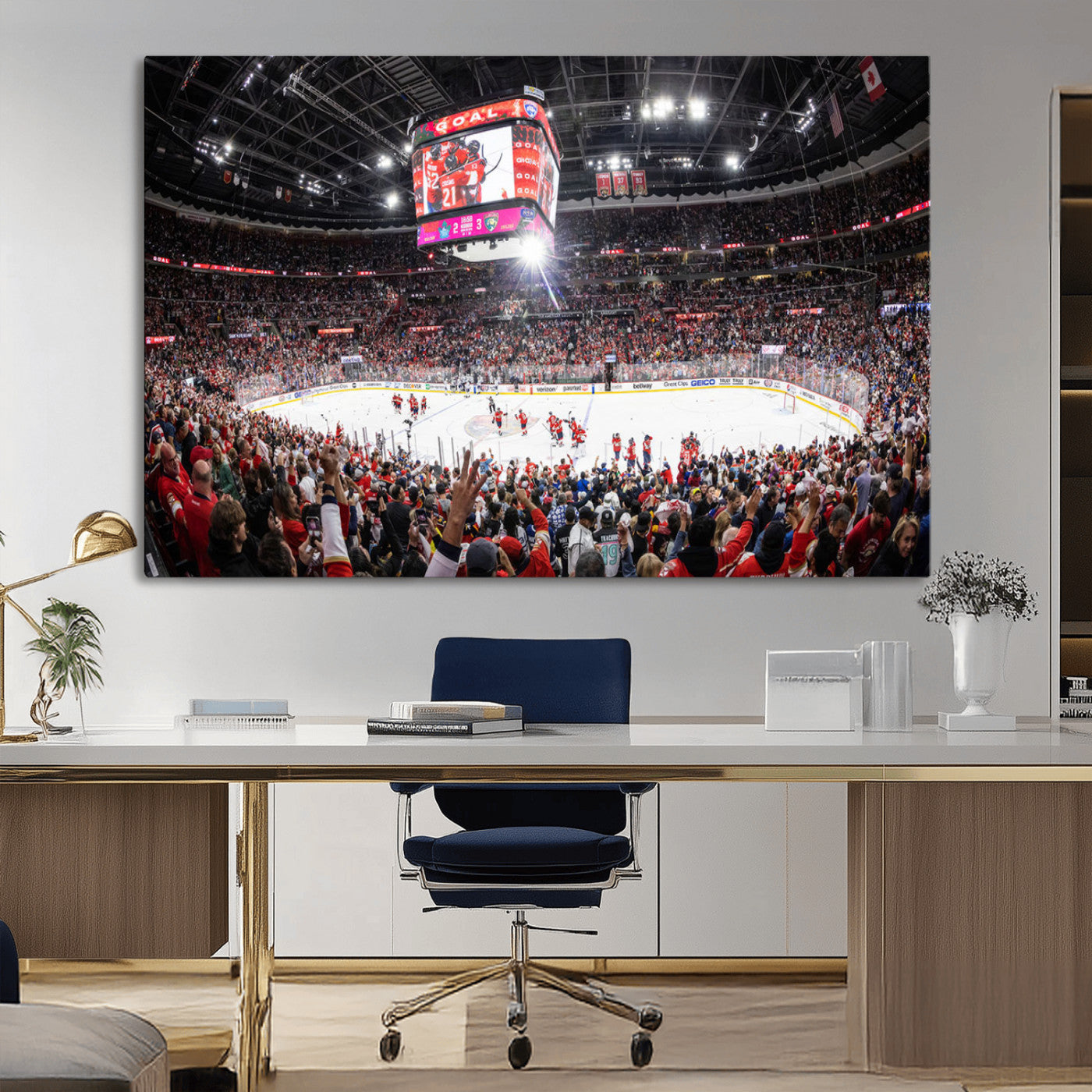 MGV-CV-36X24 - Amerant Bank Arena Wall Art Canvas Print - Basketball Arena Stadium Print