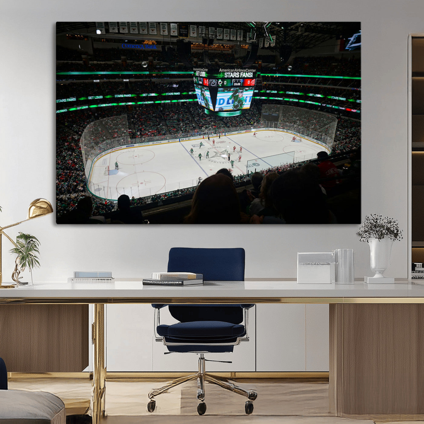 MGV-CV-36X24 - American Airlines Center Dallas Stars Wall Art Canvas Print - Dallas Hockey Arena Stadium Print