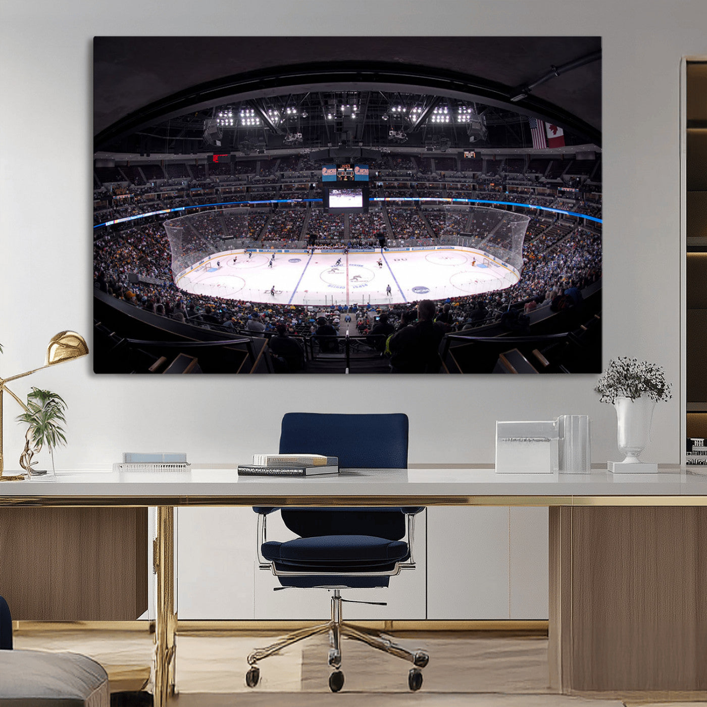 MGV-CV-36X24 - Ball Arena Denver Colorado Avalanche Hockey Team Wall Art Canvas Print - Denver Ice Hockey Stadium