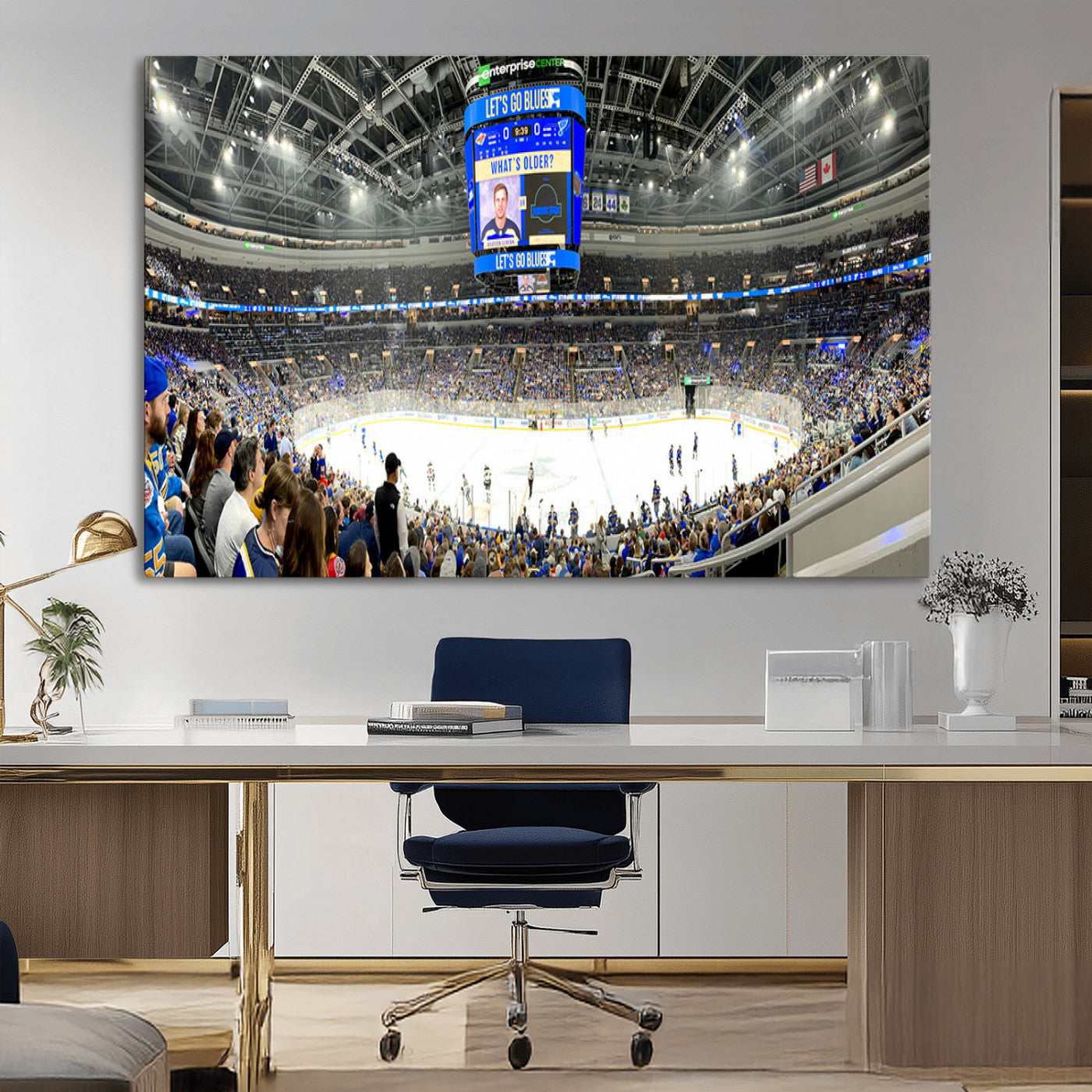 MGV-CV-36X24 - Enterprise Center | Missouri St. Louis Blues Ice Hockey Stadium Wall Art | Canvas Print | Ready to