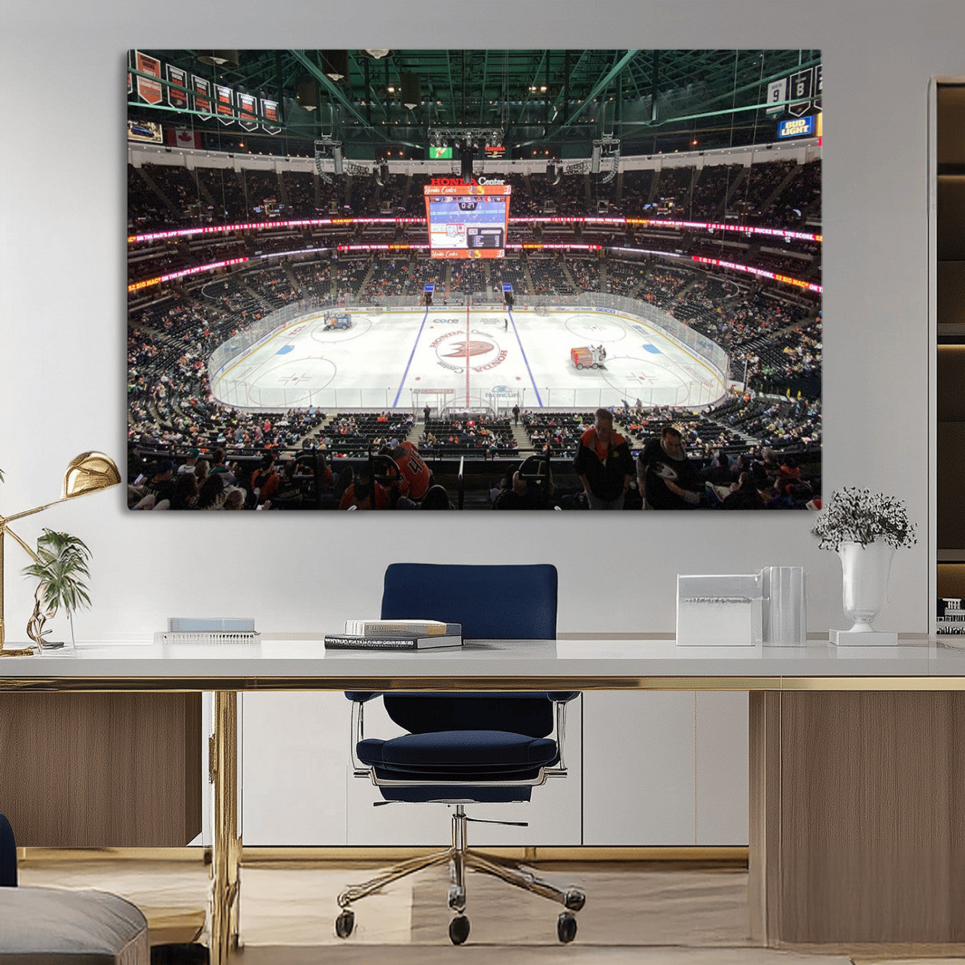 MGV-CV-36X24 - Honda Center California Anaheim Ducks Ice Hockey Stadium Canvas Print Wall Art