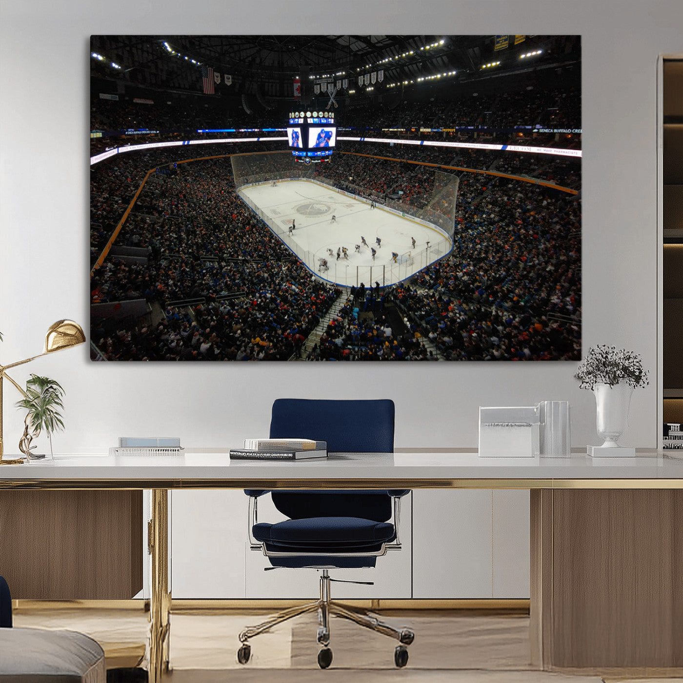 MGV-CV-36X24 - KeyBank Center New York Buffalo Sabres Hockey Stadium Canvas Print Wall Art