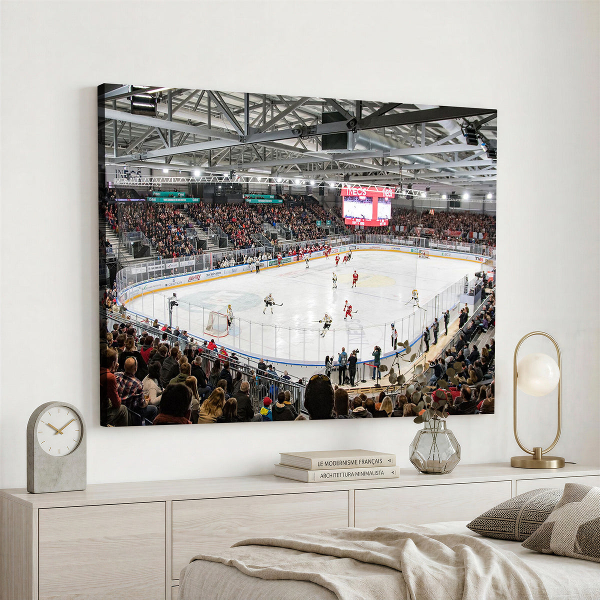 79352-MGV-CV-36X24 - Lausanne Arena Ice Hockey Stadium Wall Art Canvas Print