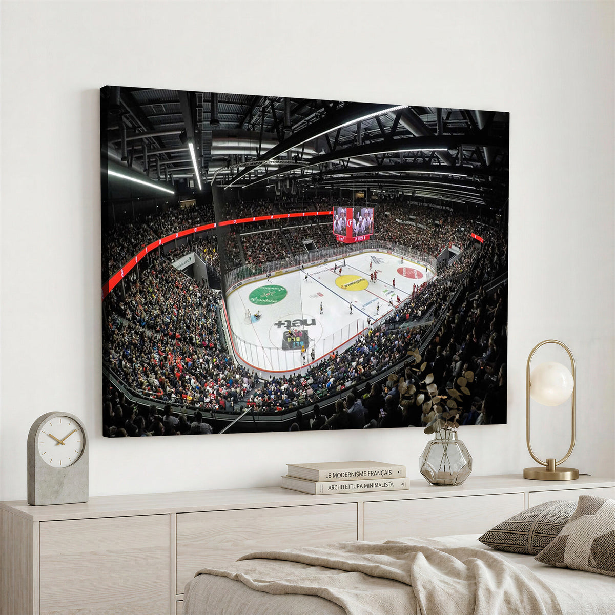46282-MGV-CV-36X24 - Vaudoise Lausanne Ice Hockey Arena Stadium Wall Art Canvas
