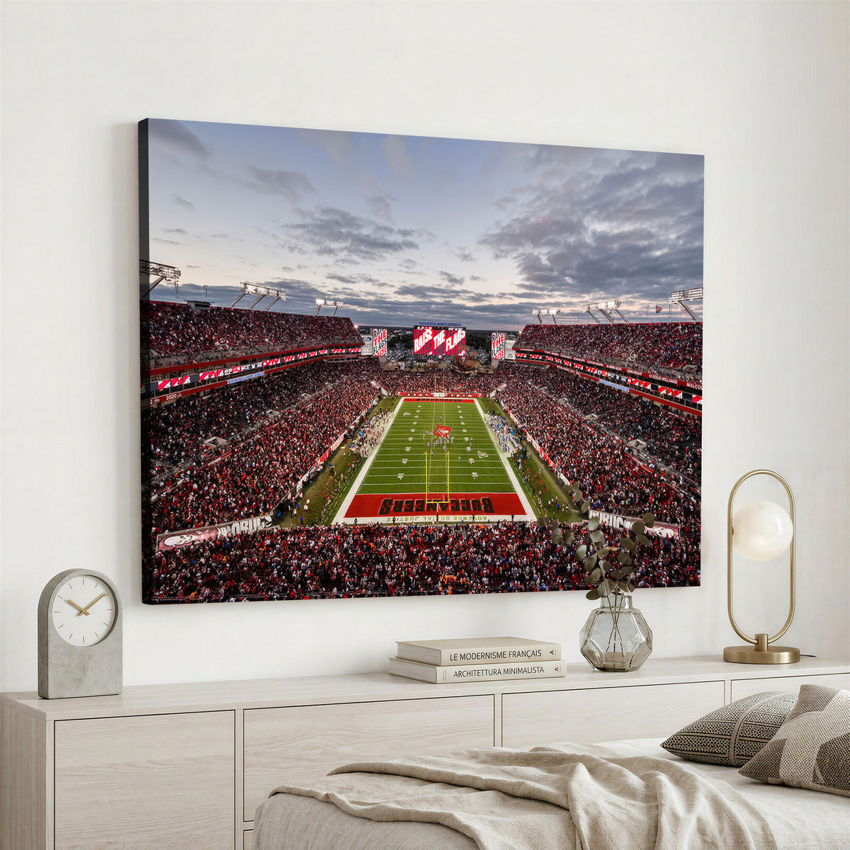 35698-MGV-CV-36X24 - Florida Tampa Raymond James Stadium Wall Art Canvas Print - NFL Football Stadium Print Canvas
