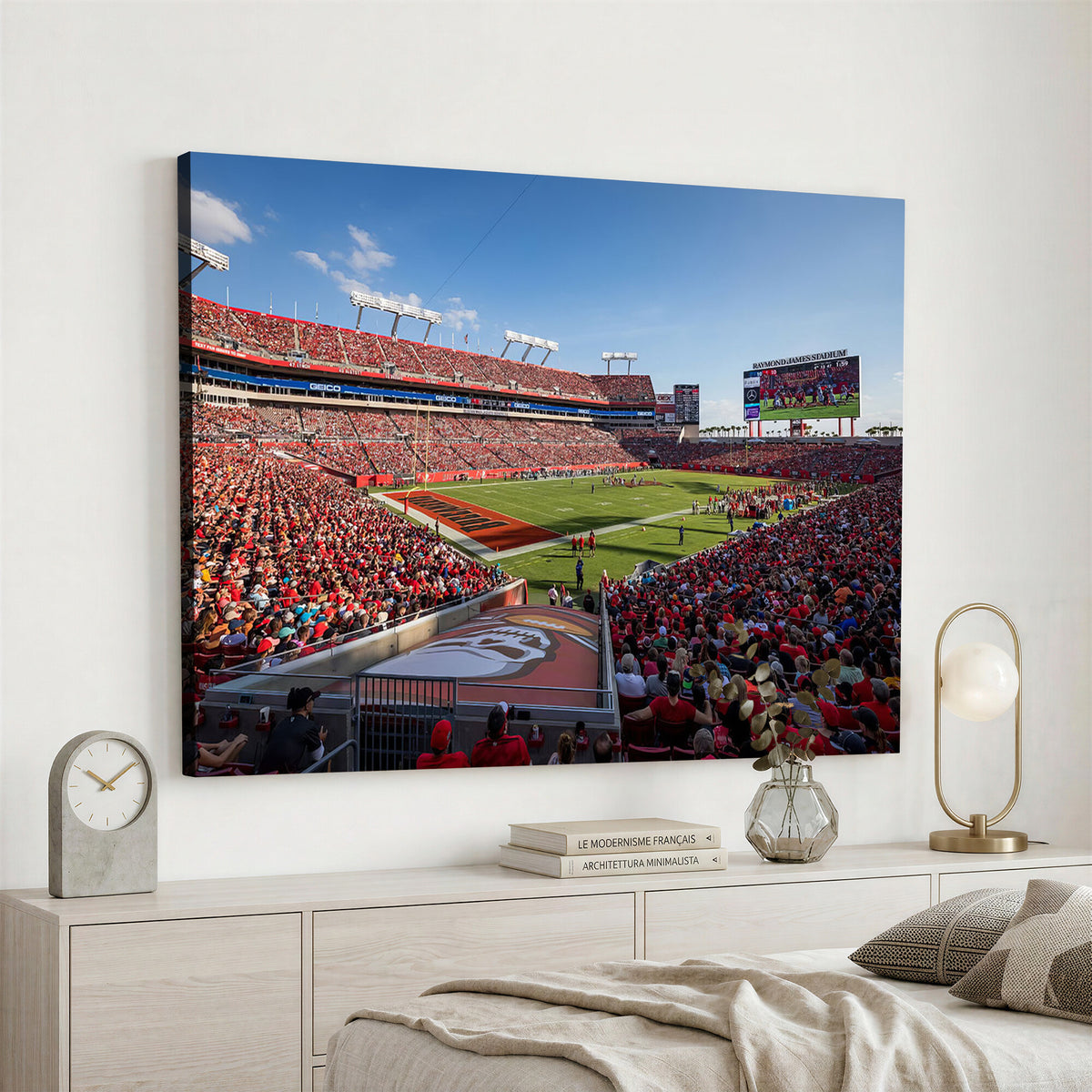 65229-MGV-CV-36X24 - Florida Tampa Raymond James Stadium Wall Art Canvas Print - NFL Football Stadium Print