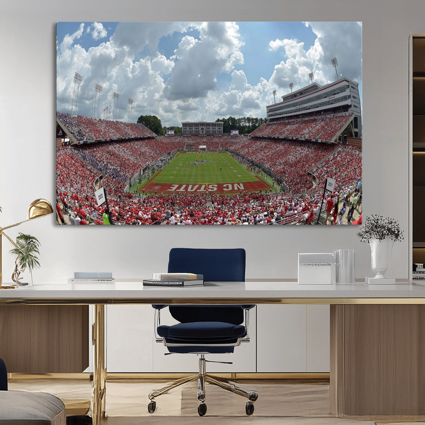 MGV-CV-36X24 - NC State Wolfpack Football Team Print Canvas- Raleigh Carter-Finley Stadium Wall Art Canvas Print