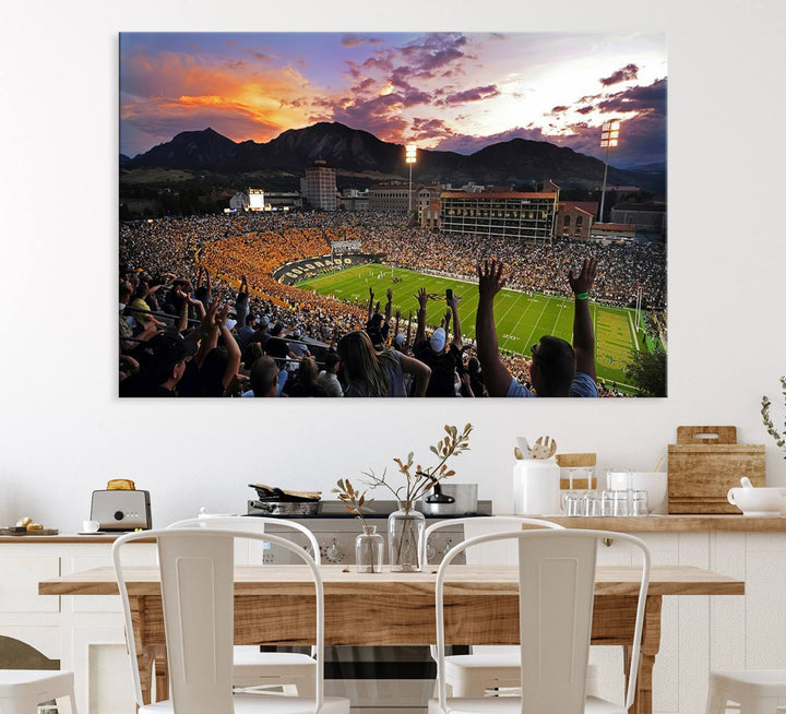 Colorado Buffaloes Football Team Print - Boulder Folsom Field Stadium Wall Art Canvas Print