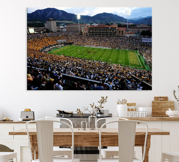 Colorado Buffaloes Football Team Print - Boulder Folsom Field Stadium Wall Art Canvas Print