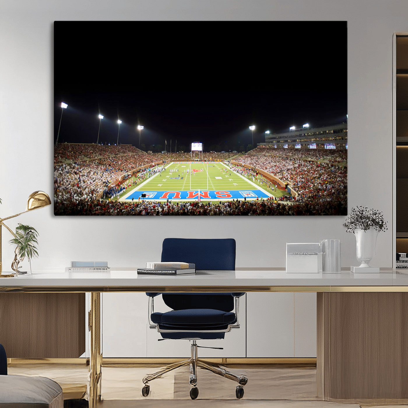 MGV-CV-36X24 - SMU Mustangs Football Team Print - Dallas Gerald J. Ford Stadium Wall Art Canvas Print