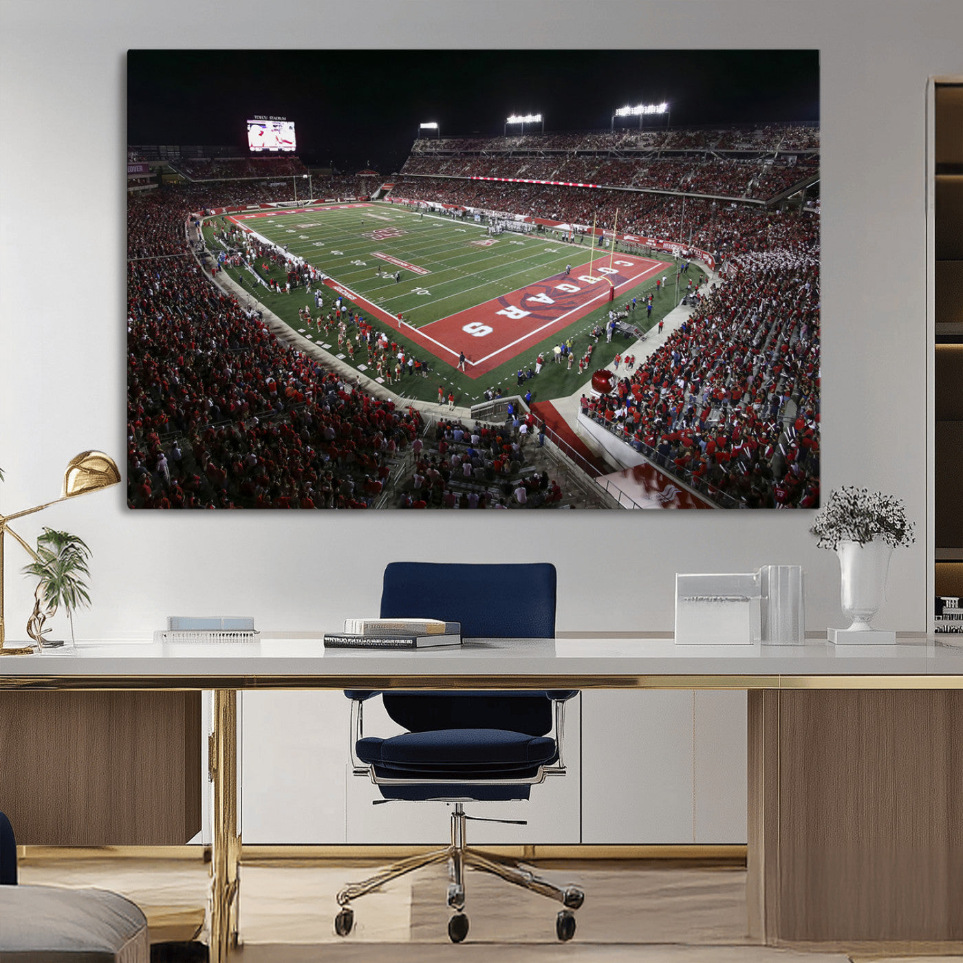 MGV-CV-36X24 - Houston Cougars Football Team Print - Houston TDECU Stadium Wall Art Canvas Print