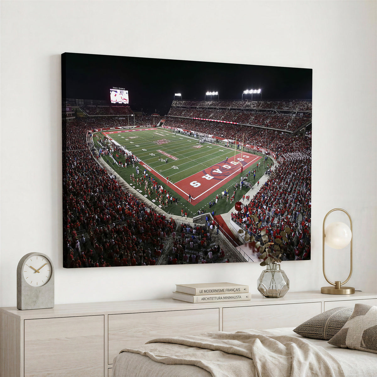 94207-MGV-CV-36X24 - Houston Cougars Football Team Print - Houston TDECU Stadium Wall Art Canvas Print