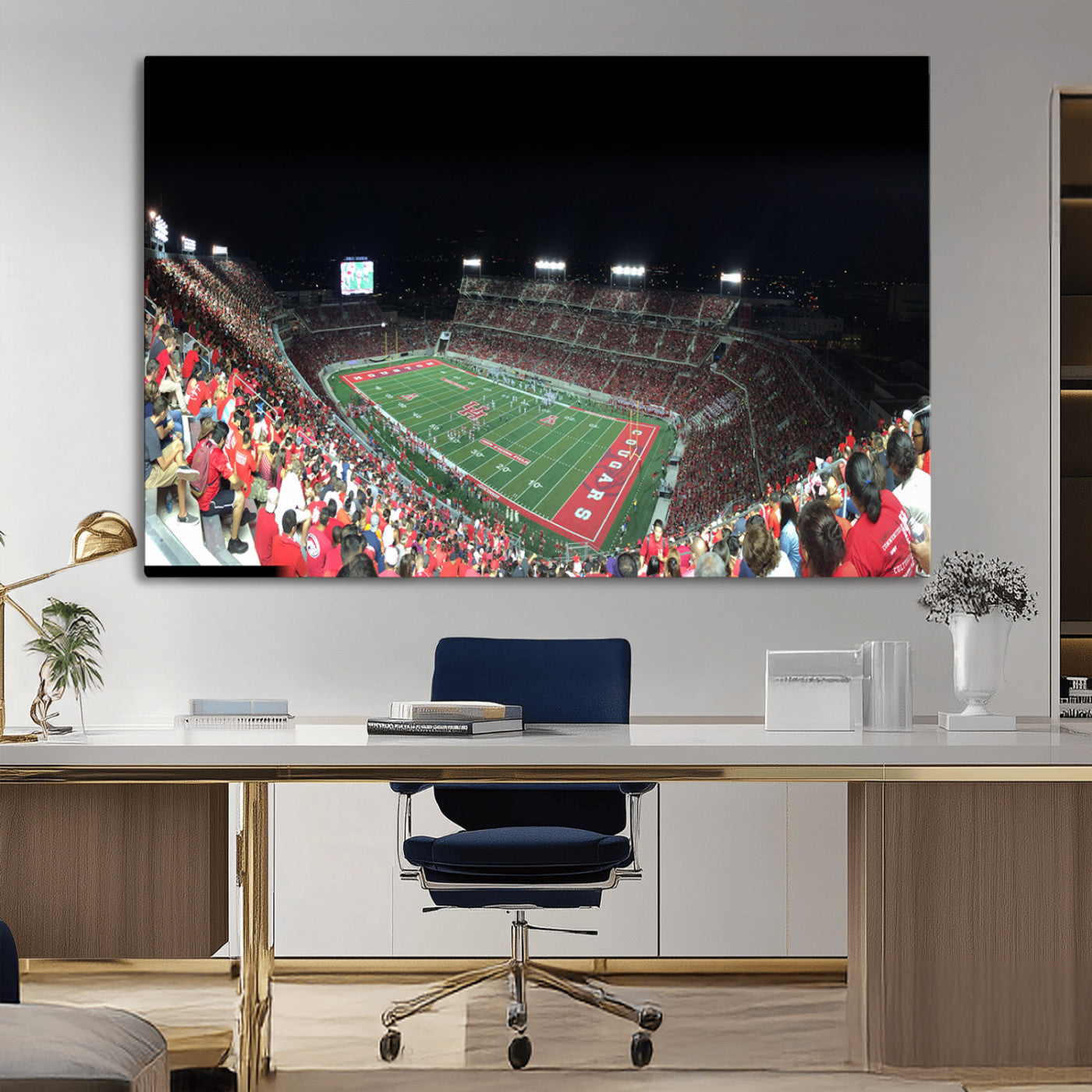 MGV-CV-36X24 - Houston Cougars Football Team Print - Houston TDECU Stadium Wall Art Canvas Print