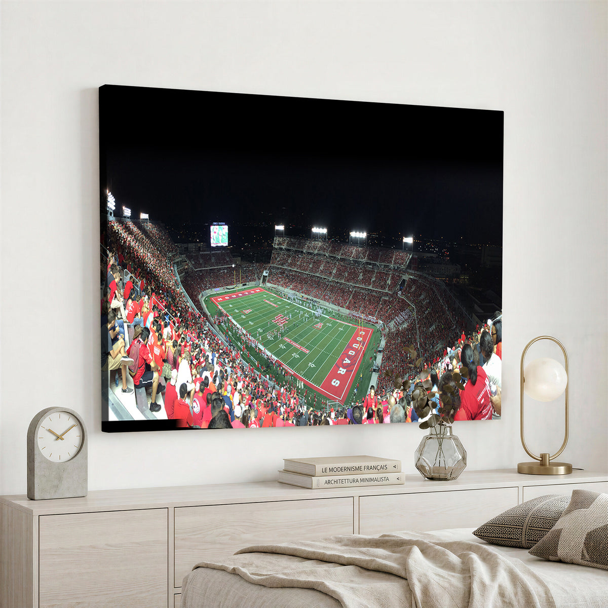 67036-MGV-CV-36X24 - Houston Cougars Football Team Print - Houston TDECU Stadium Wall Art Canvas Print