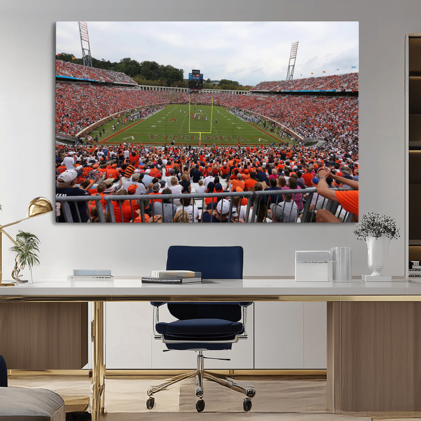 MGV-CV-36X24 - Virginia Cavaliers Football Team Print - Charlottesville Scott Stadium Print Wall Art Canvas