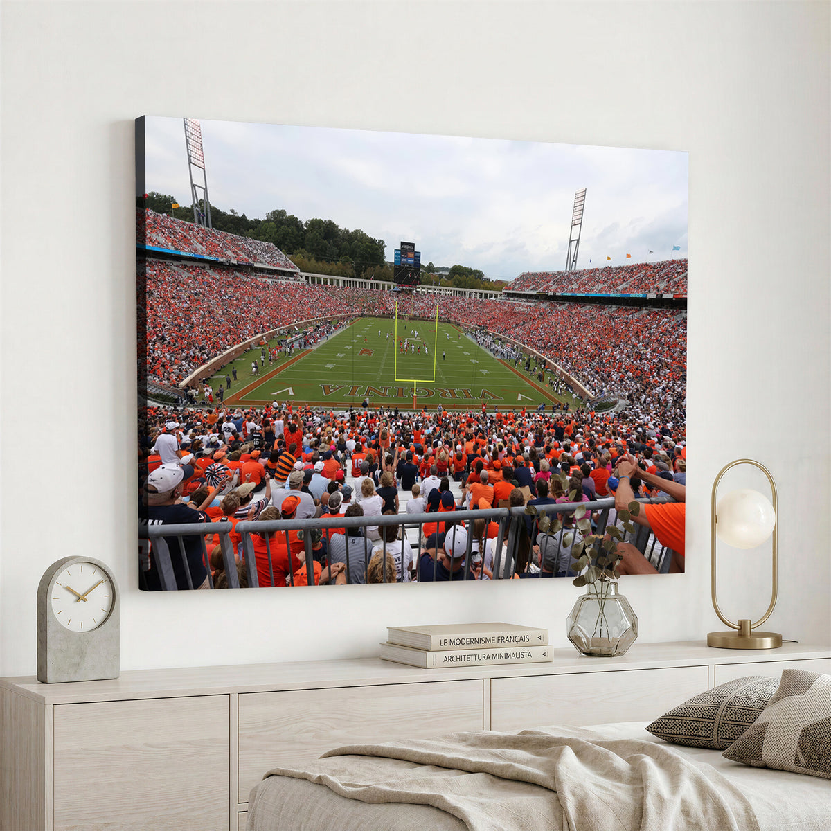 63606-MGV-CV-36X24 - Virginia Cavaliers Football Team Print, Charlottesville, Extra Large Game Room Wall Decor