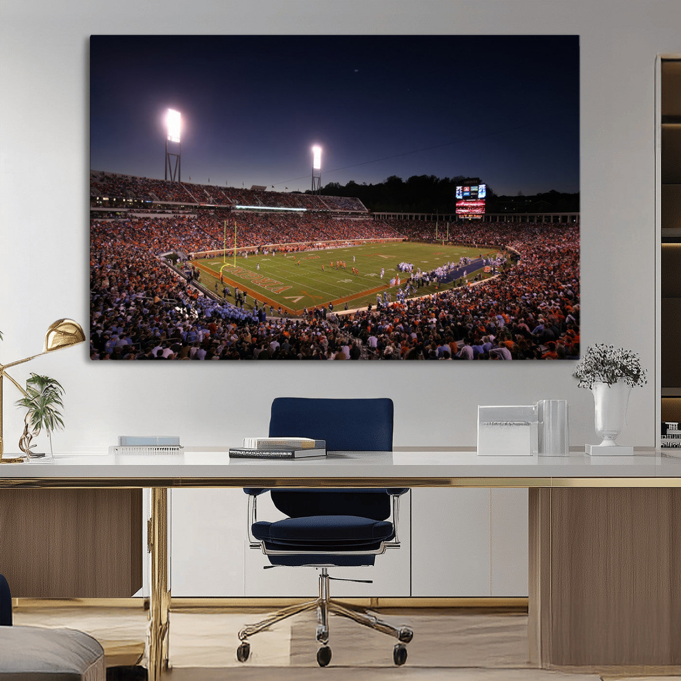 MGV-CV-36X24 - Virginia Cavaliers Football Team Print - Charlottesville Scott Stadium Canvas Print Wall Art