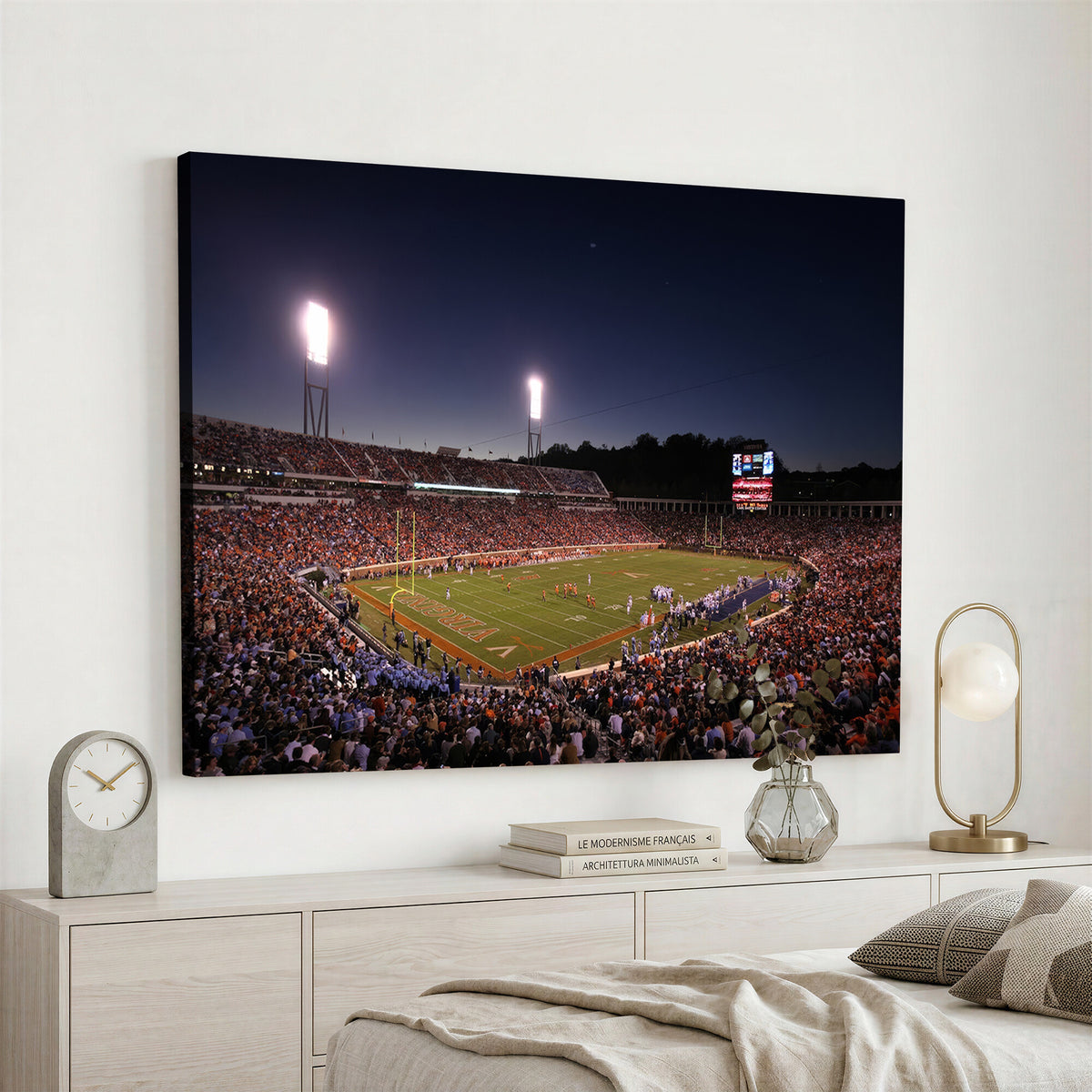 69378-MGV-CV-36X24 - Virginia Cavaliers Football Team Print - Charlottesville Scott Stadium Canvas Print Wall Art