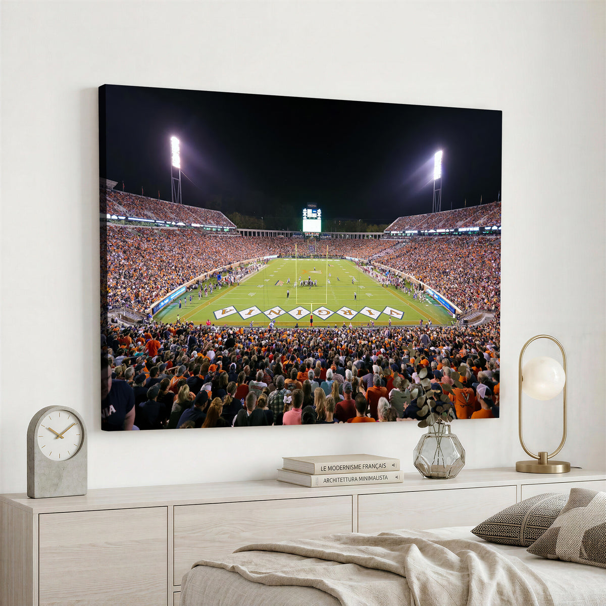 98441-MGV-CV-36X24 - Virginia Cavaliers Football Team Print - Charlottesville Scott Stadium Wall Art Canvas Print