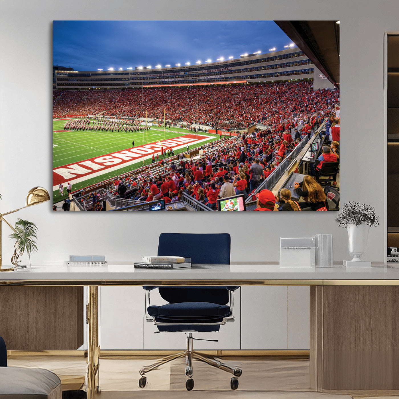 MGV-CV-36X24 - Wisconsin Badgers Football Team Print - Madison Camp Randall Stadium Wall Art, Wisconsin Badgers