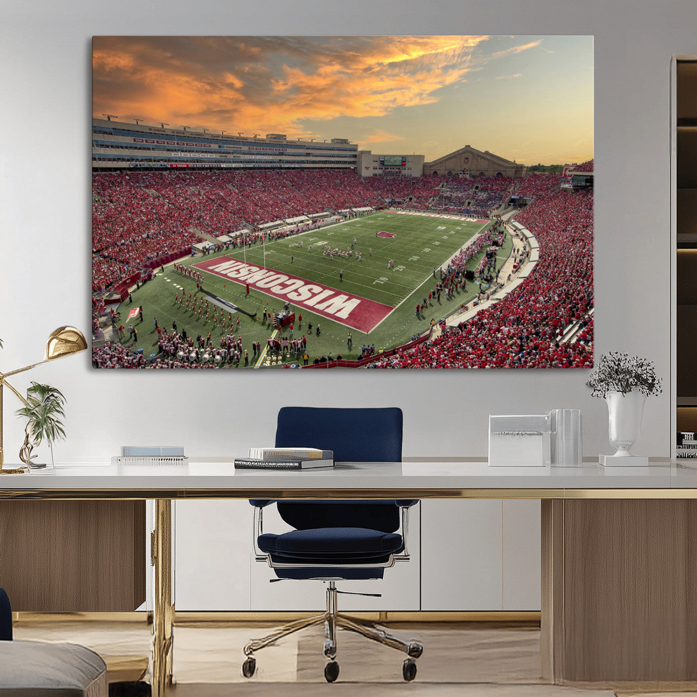 41472-MGV-CV-36X24-Camp Randall Stadium Wisconsin Badgers Large Wall Art Canvas Print | College Football Stadium Wall