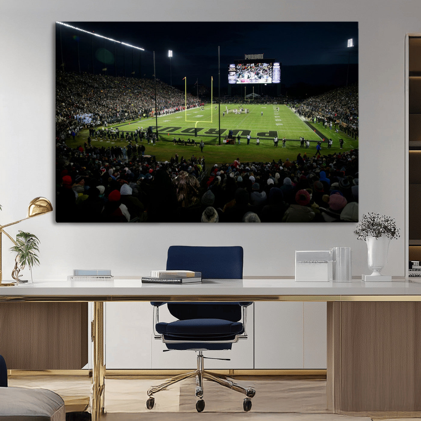 MGV-CV-36X24 - Purdue Boilermakers Football Team Print - West Lafayette Ross–Ade Stadium Wall Art Canvas Print