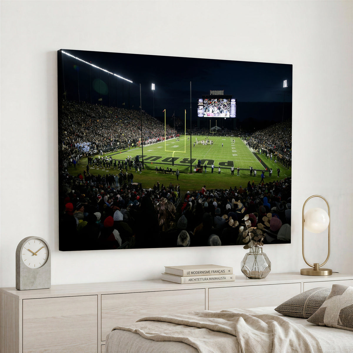 60140-MGV-CV-36X24 - Purdue Boilermakers Football Team Print - West Lafayette Ross–Ade Stadium Wall Art Canvas Print
