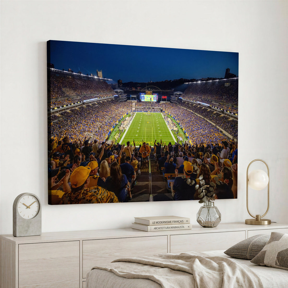 62297-MGV-CV-36X24 - Pittsburgh Panthers Football Team Print - Pittsburgh Acrisure Stadium Wall Art Canvas Print