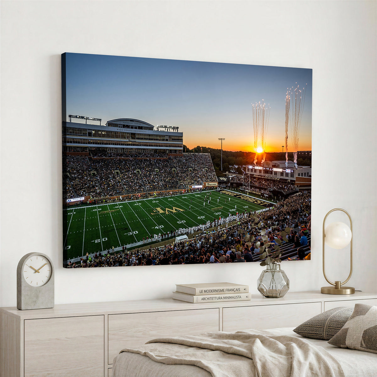 29253-MGV-CV-36X24 - Demon Deacons Football Team Print Canvas- Winston-Salem Allegacy Federal Credit Union Stadium Wall