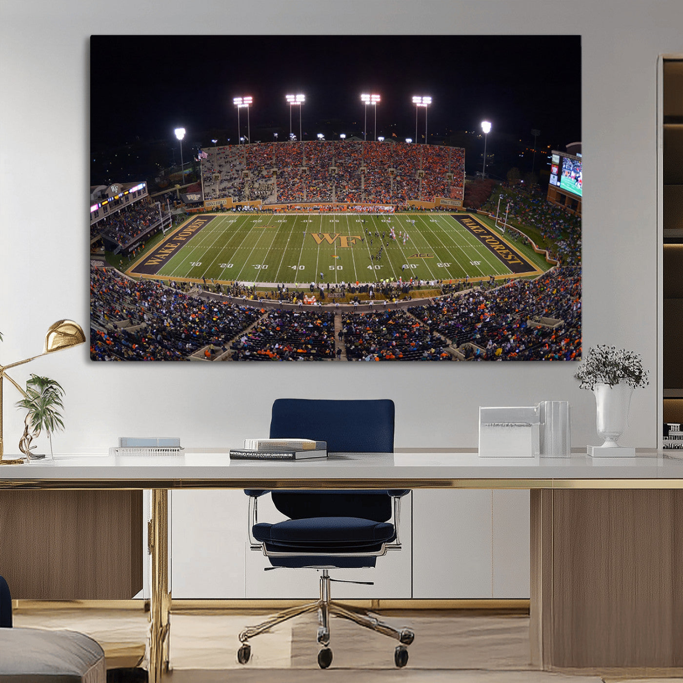 MGV-CV-36X24 - Demon Deacons Print Canvas, Football Team Print - Winston-Salem Allegacy Federal Credit Union