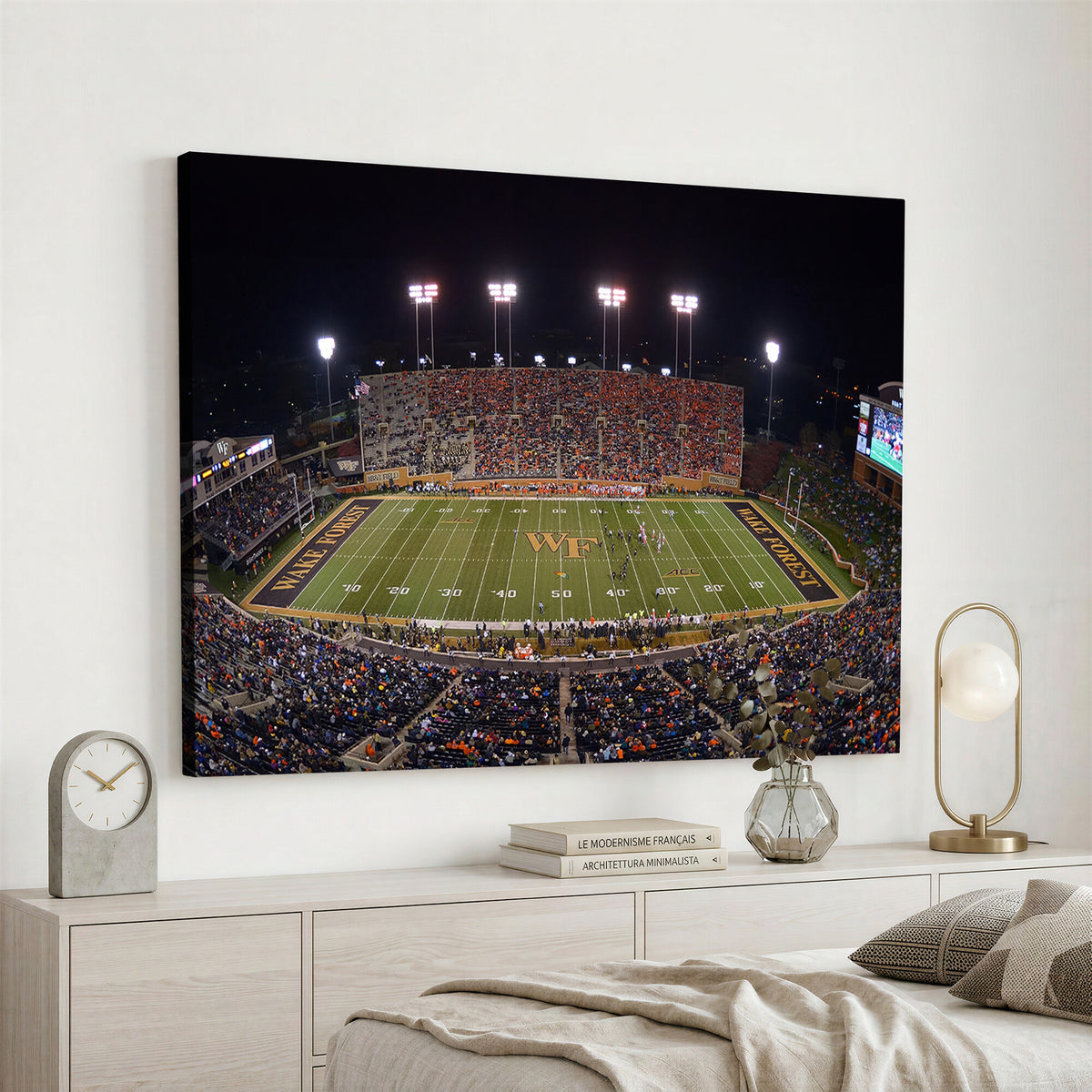 26033-MGV-CV-36X24 - Demon Deacons Print Canvas, Football Team Print