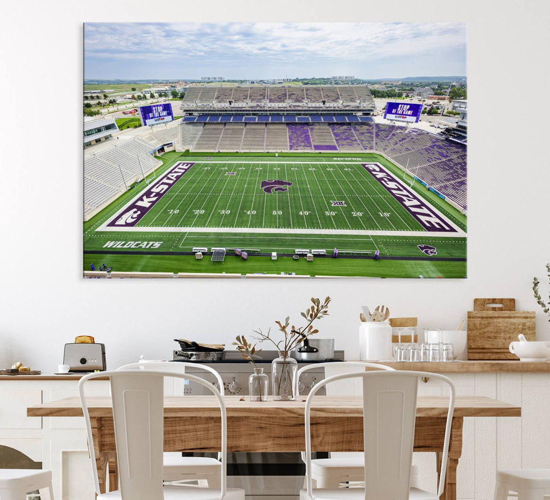 Gallery-quality canvas print featuring the KState Wildcats Football Team at Bill Snyder Family Stadium, Manhattan.