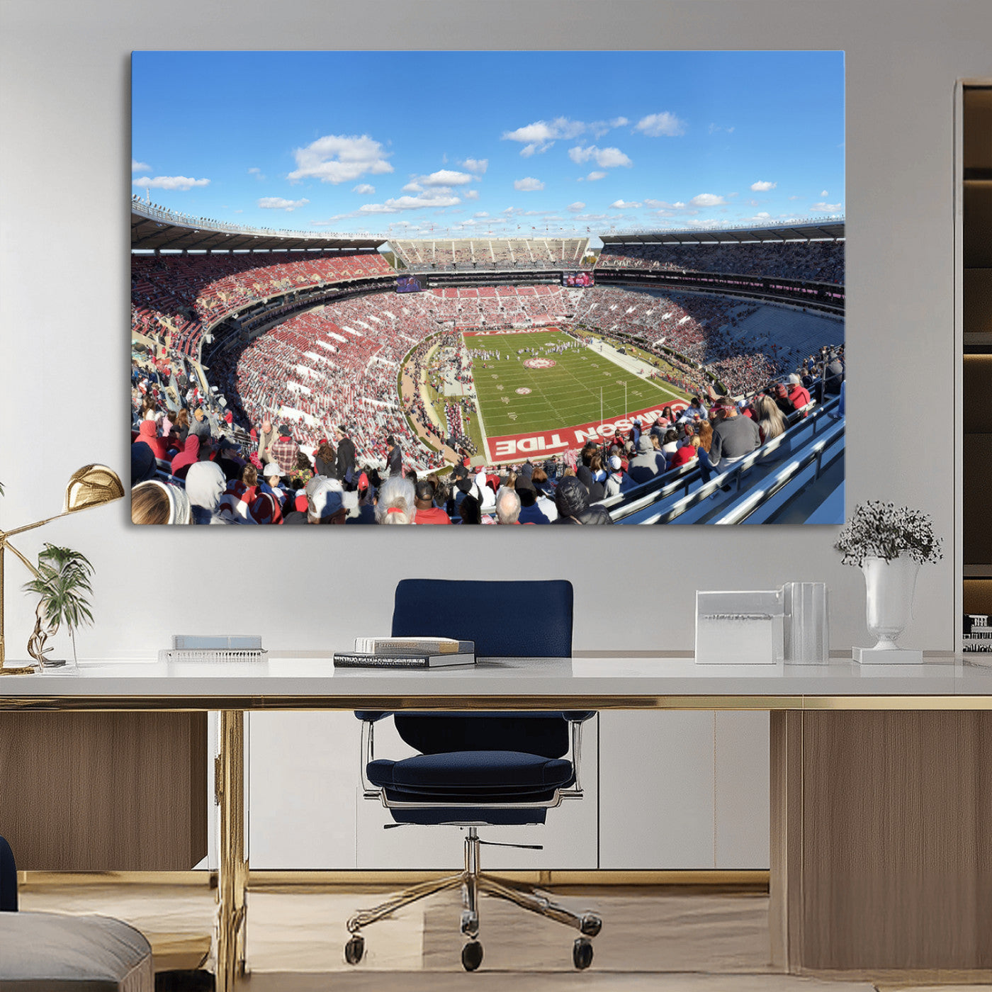 MGV-CV-36X24 - University of Alabama Crimson Tide Print Wall Art - Tuscaloosa Bryant-Denny Stadium Wall Art Canvas