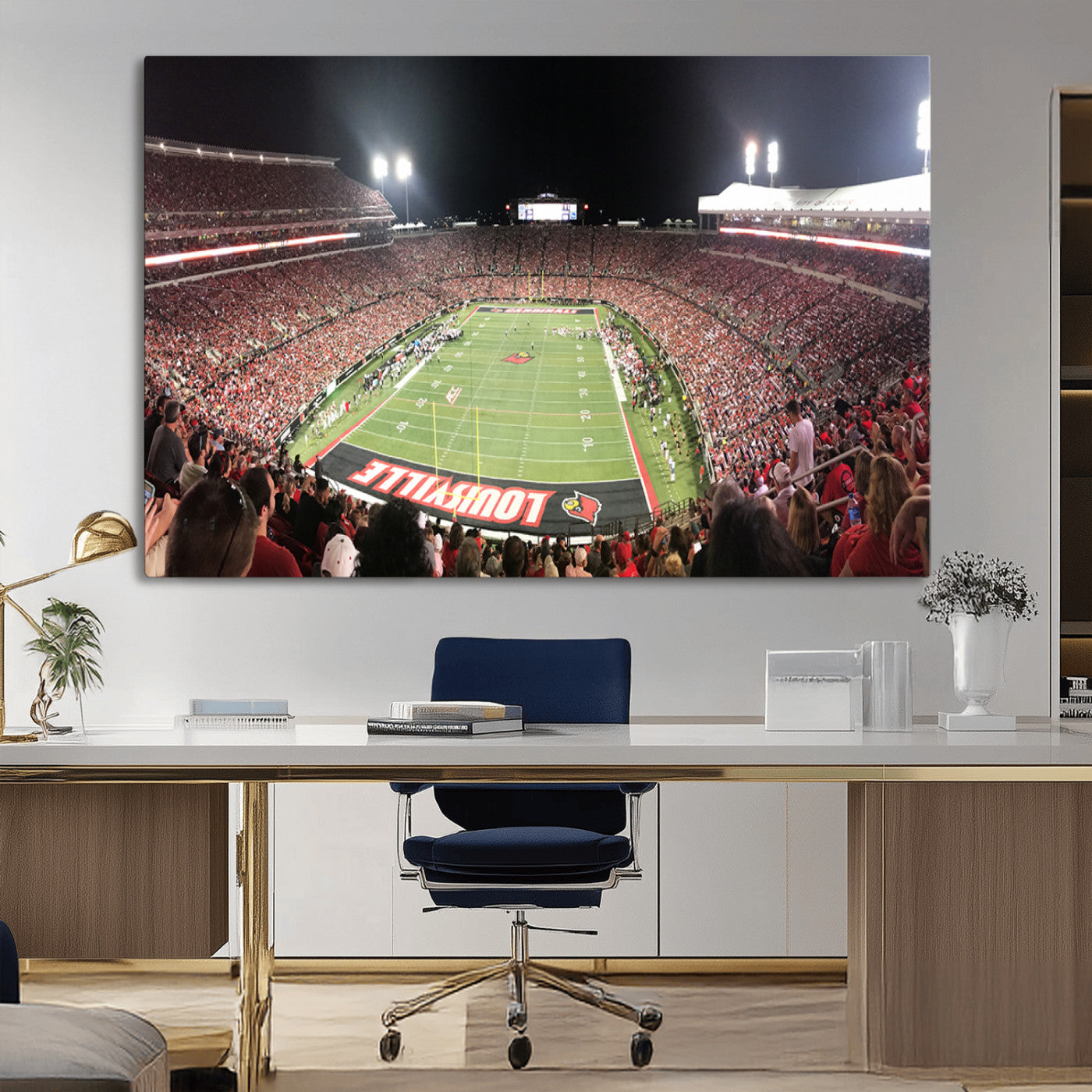 MGV-CV-36X24 - University of Louisville Cardinals Football Team Print - Louisville Cardinal Stadium Wall Art Canvas