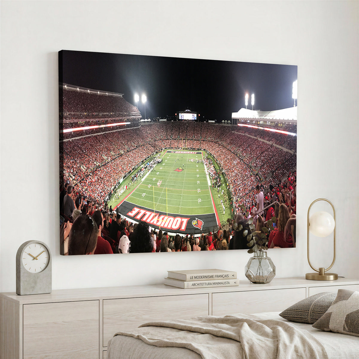 52267-MGV-CV-36X24 - University of Louisville Cardinals Football Team Print - Louisville Cardinal Stadium Wall Art Canvas