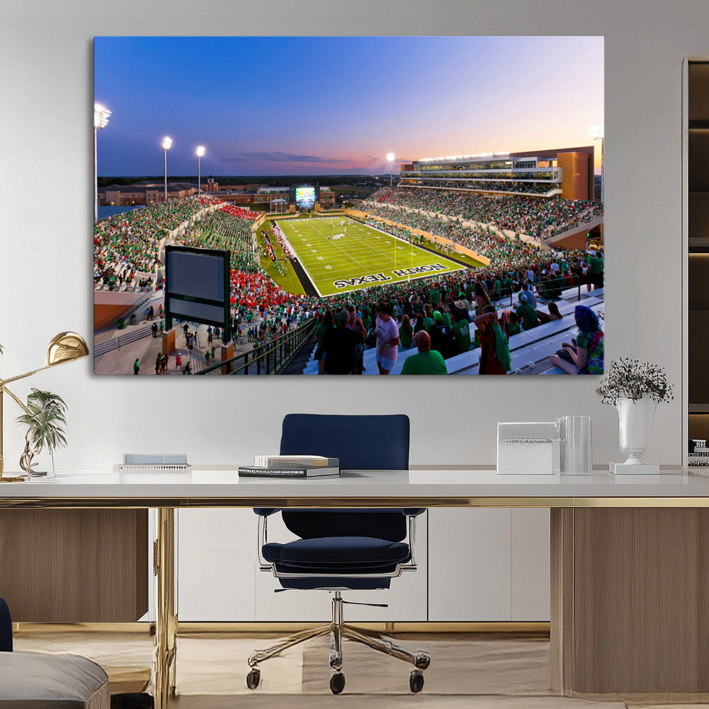 MGV-CV-36X24 - University of North Texas Mean Green Football Team Print - Denton DATCU Stadium Canvas Print Wall