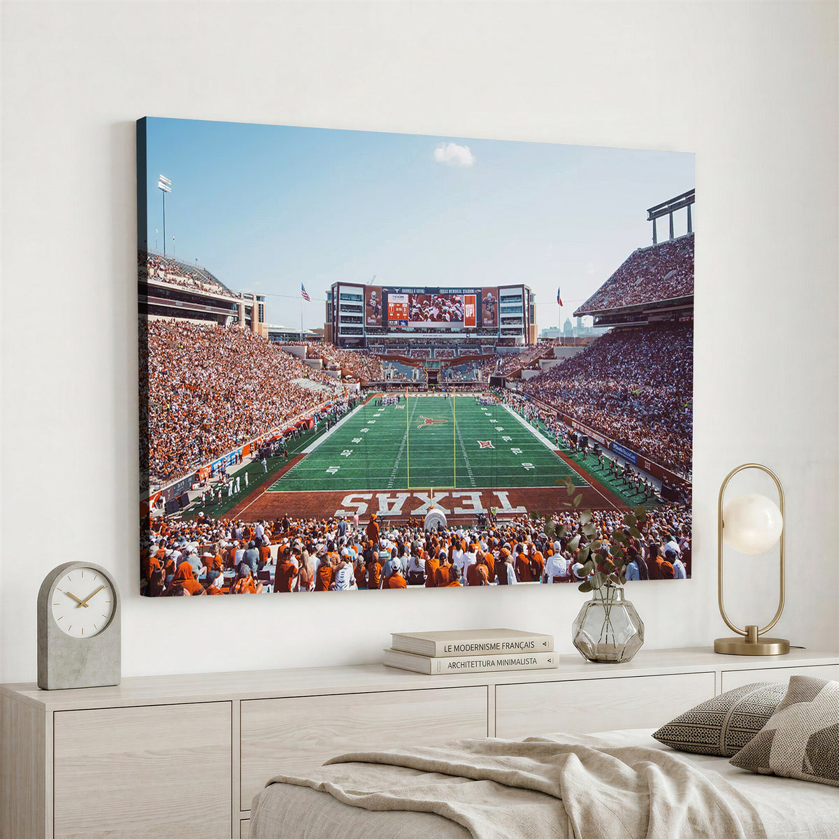 14826-MGV-CV-36X24 - Framed Texas Memorial Stadium Canvas, University of Texas Longhorns Football Team Print - Austin