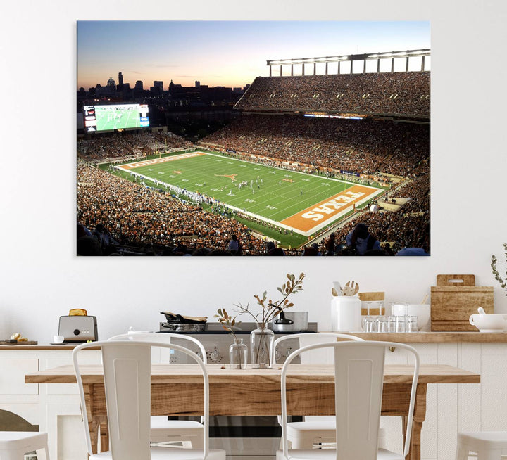 Darrell K Royal-Texas Memorial Stadium Canvas Wall Art - Texas Longhorns Football Match