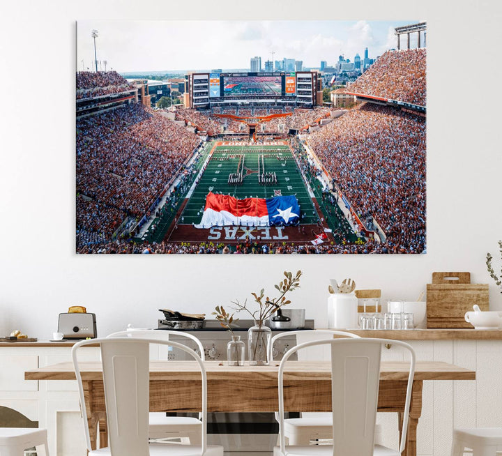 University of Texas Longhorns Football Team Canvas Print - Austin Darrell K Royal-Texas Memorial Stadium Wall Art Canvas Print