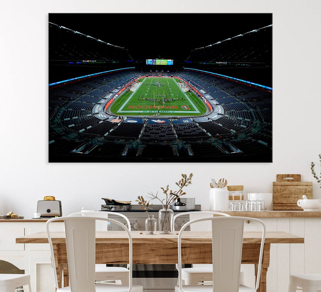 Museum-quality canvas print of Denver Broncos Empower Field at Mile High Stadium.