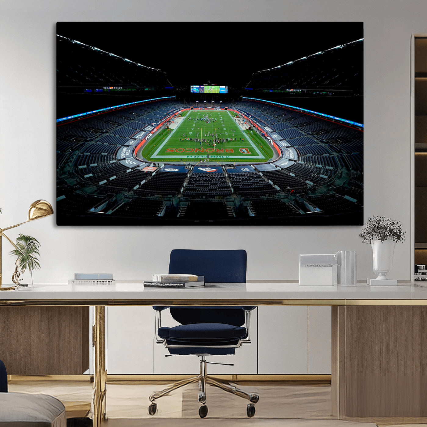 MGV-CV-36X24 - Denver Broncos Football Team Print Canvas- Denver Empower Field at Mile High Stadium Wall Art Canvas