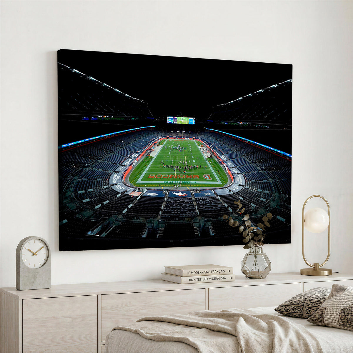 14797-MGV-CV-36X24 - Denver Broncos Football Team Print Canvas- Denver Empower Field at Mile High Stadium Wall Art Canvas