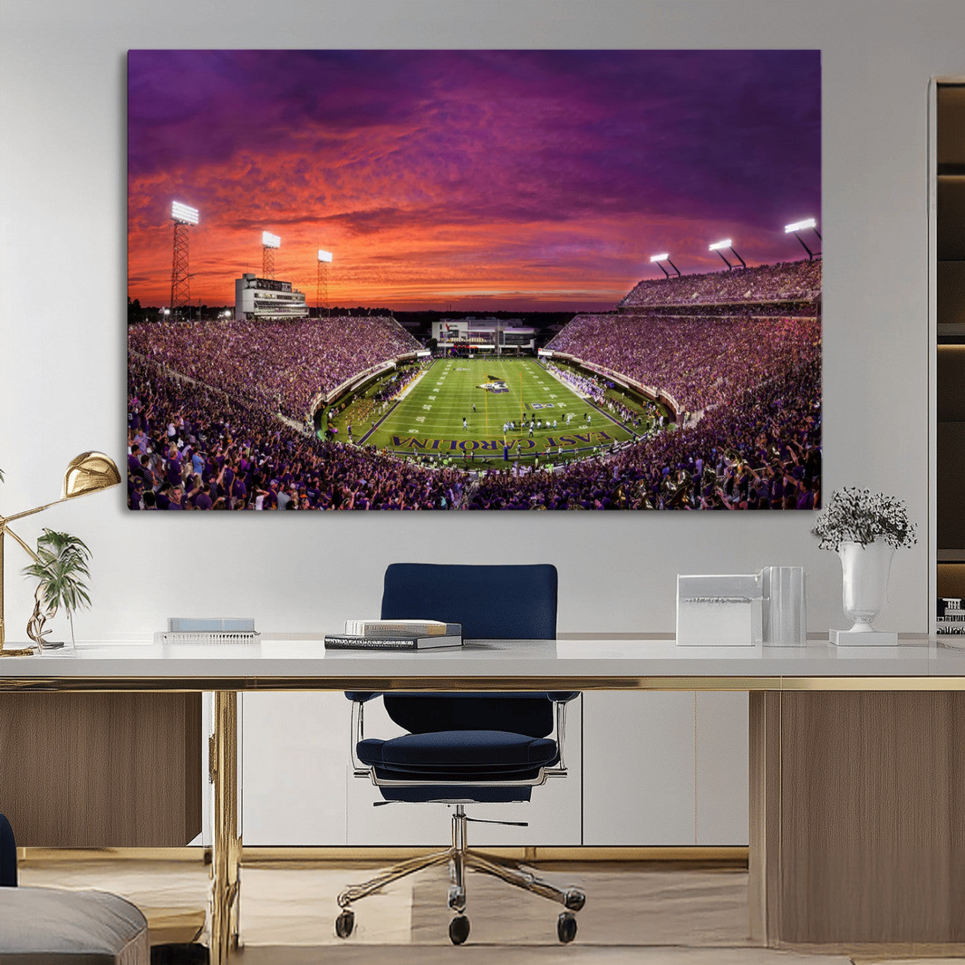 MGV-CV-36X24 - East Carolina University Pirates Football Print Canvas- Greenville Dowdy-Ficklen Stadium Wall Art