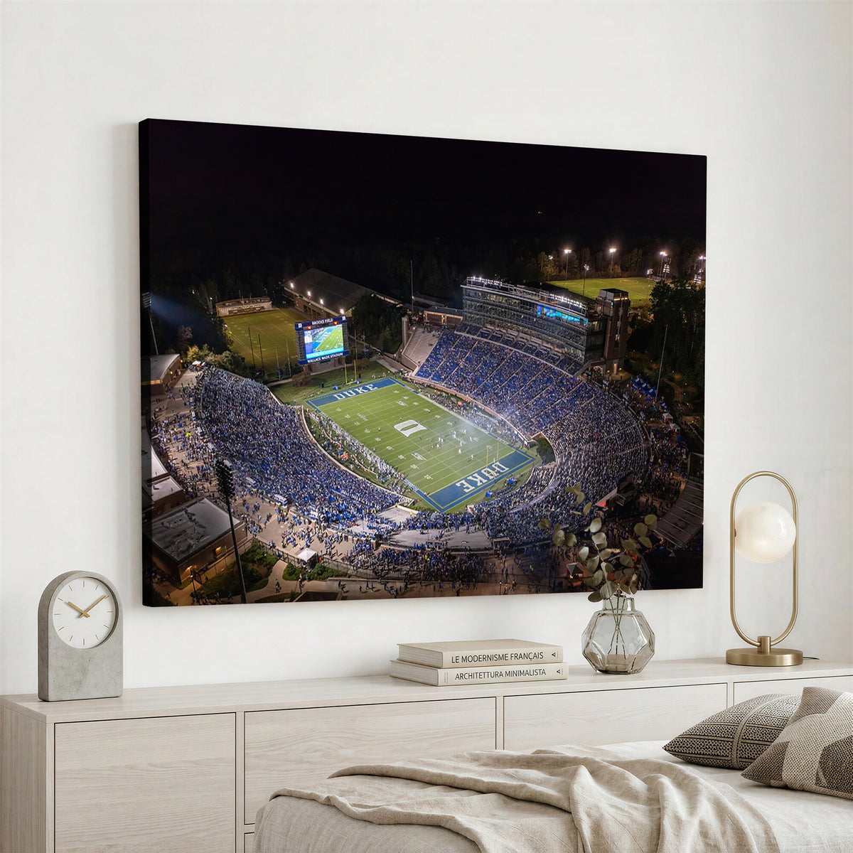 42347-MGV-CV-36X24 - Duke University Blue Devils Football Print Canvas - Durham Wallace Wade Stadium Wall Art Canvas